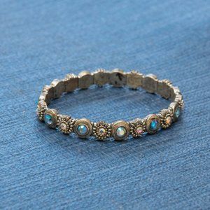 Costume Jewelry Bracelet with Pastel Faceted Stones